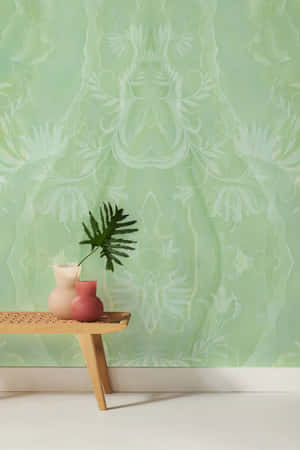 Soft Green Floral Wallpaper Interior Wallpaper