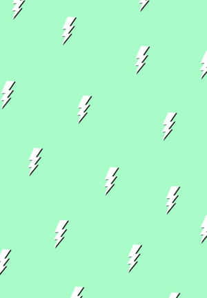 Soft Green Lightning Pattern Wallpaper