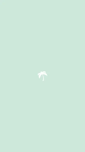 Soft Green Palm Minimalism Wallpaper