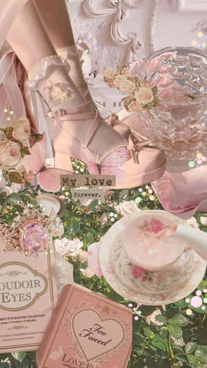 Soft Pink Aesthetic Collage Wallpaper