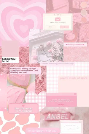 Soft Pink Aesthetic Collage Wallpaper