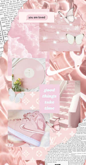 Soft Pink Aesthetic Collage Wallpaper