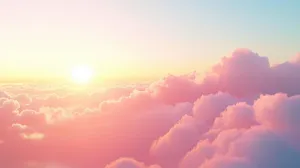 Soft Pink Clouds Illuminated By Rising Sun Wallpaper