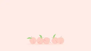 Soft Pink Peaches Simple Art Wallpaper
