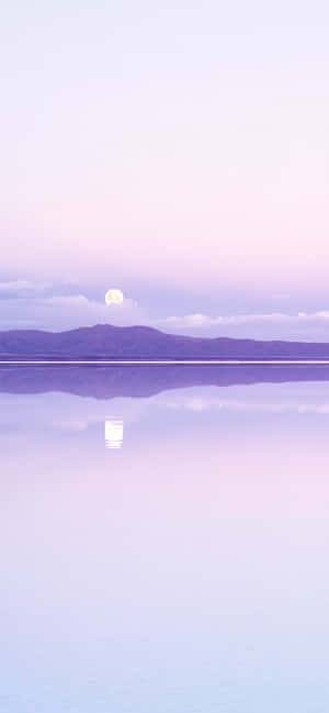 Soft Purple Landscapewith Moon Wallpaper