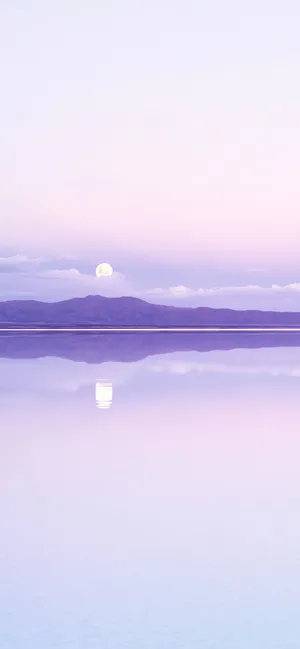 Soft Purple Landscapewith Moon Wallpaper