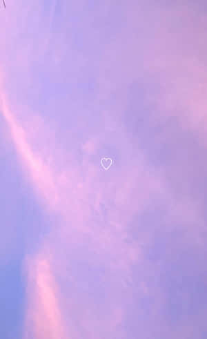 Soft Purple Sky With Heart Cloud Wallpaper