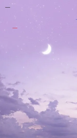 Soft Purple Skywith Crescent Moon Wallpaper