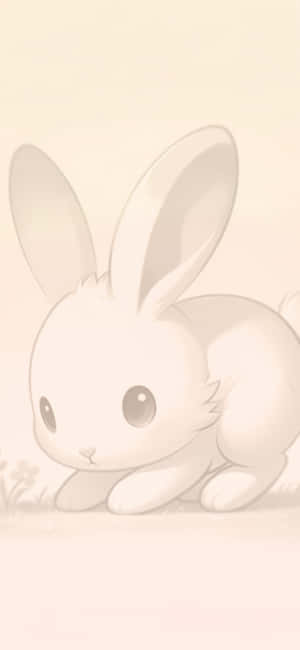 Soft Toned Bunny Illustration Wallpaper