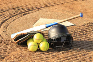 Softball Equipmenton Field Wallpaper