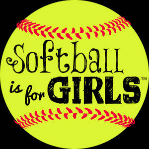 Softball Illustration With Black Text Wallpaper