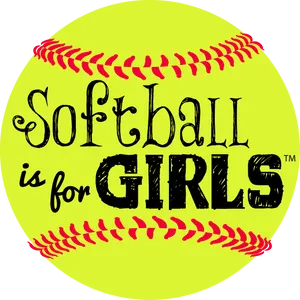 Softball Illustration With Black Text Wallpaper