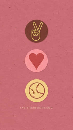 Softball Love Peace Aesthetic Wallpaper