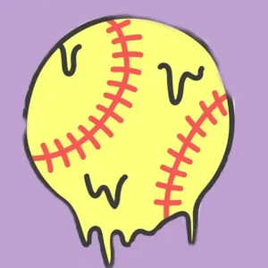 Softball Melt Aesthetic Purple Background Wallpaper
