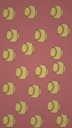 Softball Pattern Aesthetic Wallpaper