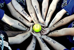 Softball Team Unityand Values Wallpaper