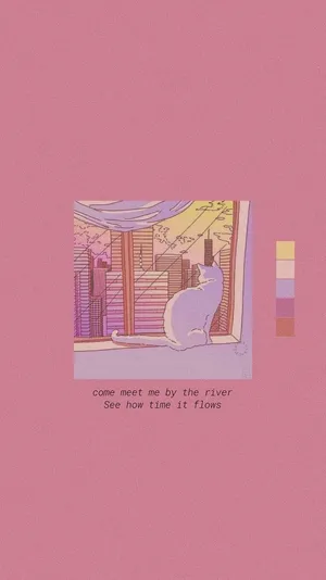 Softie Aesthetic Catby River Artwork Wallpaper