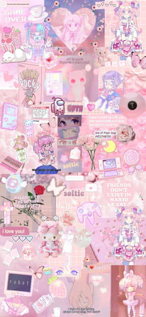 Softie Aesthetic Collage Pink Pastel Wallpaper