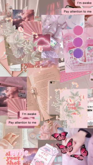 Softie Aesthetic Collage Pink Tones Wallpaper