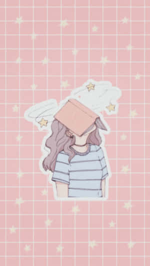 Softie Aesthetic Girlwith Book Hat Wallpaper