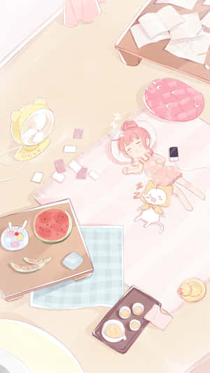 Softie Aesthetic Naptime Illustration Wallpaper