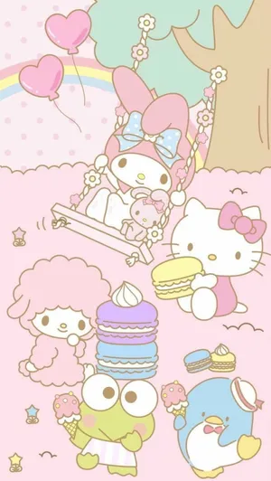 Softie_ Aesthetic_with_ Cute_ Characters Wallpaper