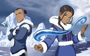 Sokka And Waterbender Katara Wallpaper