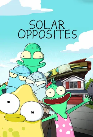 Solar Opposites Characters With Logo Wallpaper