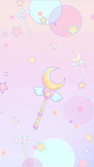 Solar System-inspired Sailor Moon Pattern Wallpaper