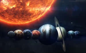 Solar_ System_ Lineup_ Artistic_ Rendering Wallpaper