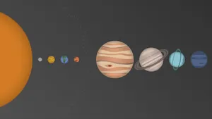 Solar System Simple Illustration Wallpaper