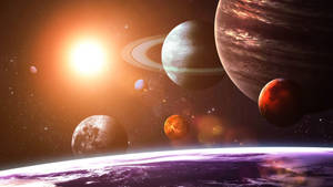 Solar System Space Art Wallpaper