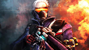 Soldier 76 In Action Wallpaper