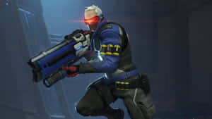 Soldier 76 In Action Wallpaper