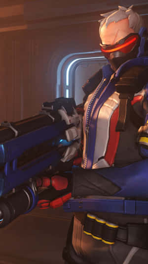 Soldier 76 - The Ultimate Fighter In Action Wallpaper