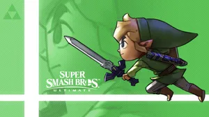 Solid Image And Shadow Of Toon Link Wallpaper