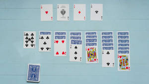 Solitaire On A Blue Backdrop Wallpaper