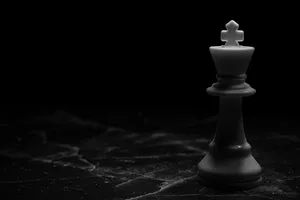 Solitary Chess Kingin Blackand White Wallpaper