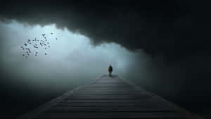 Solitary Man In Darkness Wallpaper