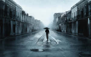 Solitary Man In Street Wallpaper