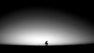 Solitary Man Silhouette Wallpaper