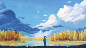 Solitudein Autumn Landscape Anime Art Wallpaper