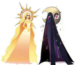 Solrock And Lunatone Human Form Fanart Wallpaper