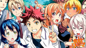 Soma Yukihira In A Culinary Battle Scene From Food Wars Wallpaper