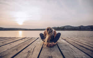 Somatic Woman Sitting Wallpaper