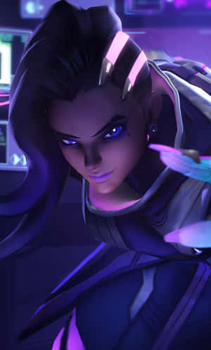 Sombra From Overwatch In A Striking Pose Wallpaper