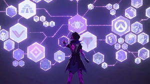 Sombra, The Stealthy Hacker From Overwatch, Ready For Action Wallpaper