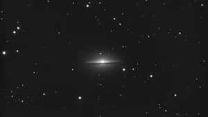 Sombrero_ Galaxy_ M104_ Black_and_ White Wallpaper