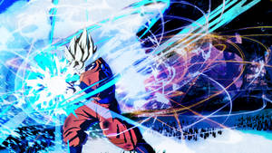 Son Goku Unleashes His Ssj Blue Power! Wallpaper