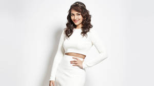 Sonakshi Sinha Curly Hair White Outfit Wallpaper